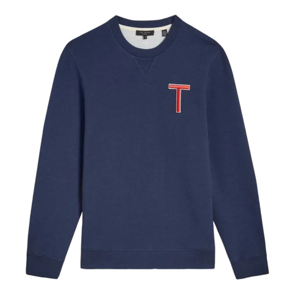 Ted Baker NWT Blue LS Varsity 'T' Sweatshirt Size 6 US XXL Preppy Organic Cotton - Picture 3 of 11